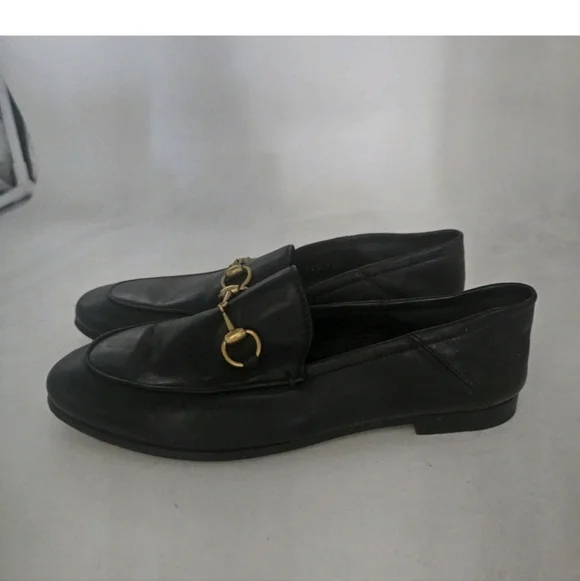 GUCCI Brixton Black Leather Horsebit Loafer Size EU 36.5 US 6.5 Collapsible Heel - Picture 9 of 16